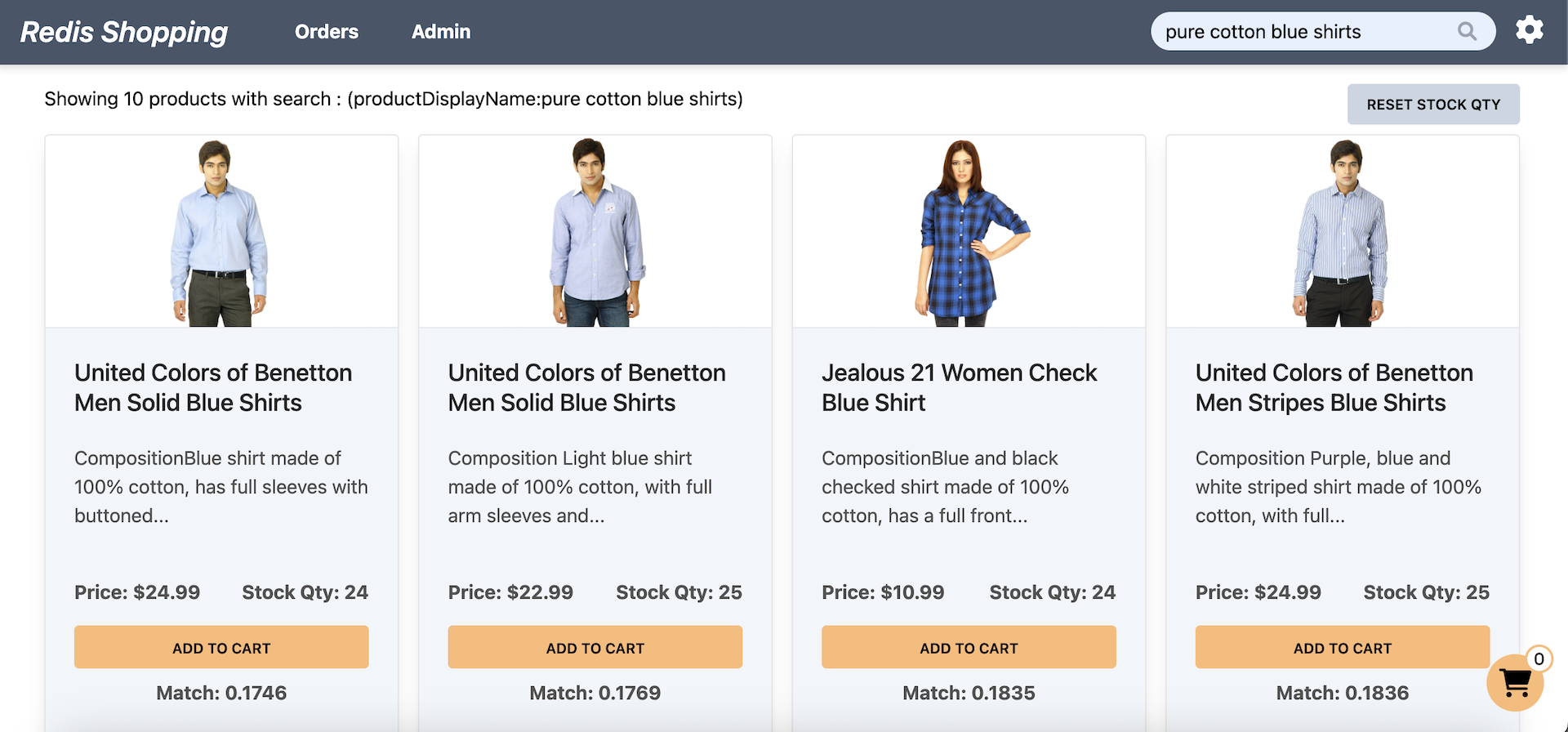 Redis Microservices E-commerce App Frontend - Semantic Text Search