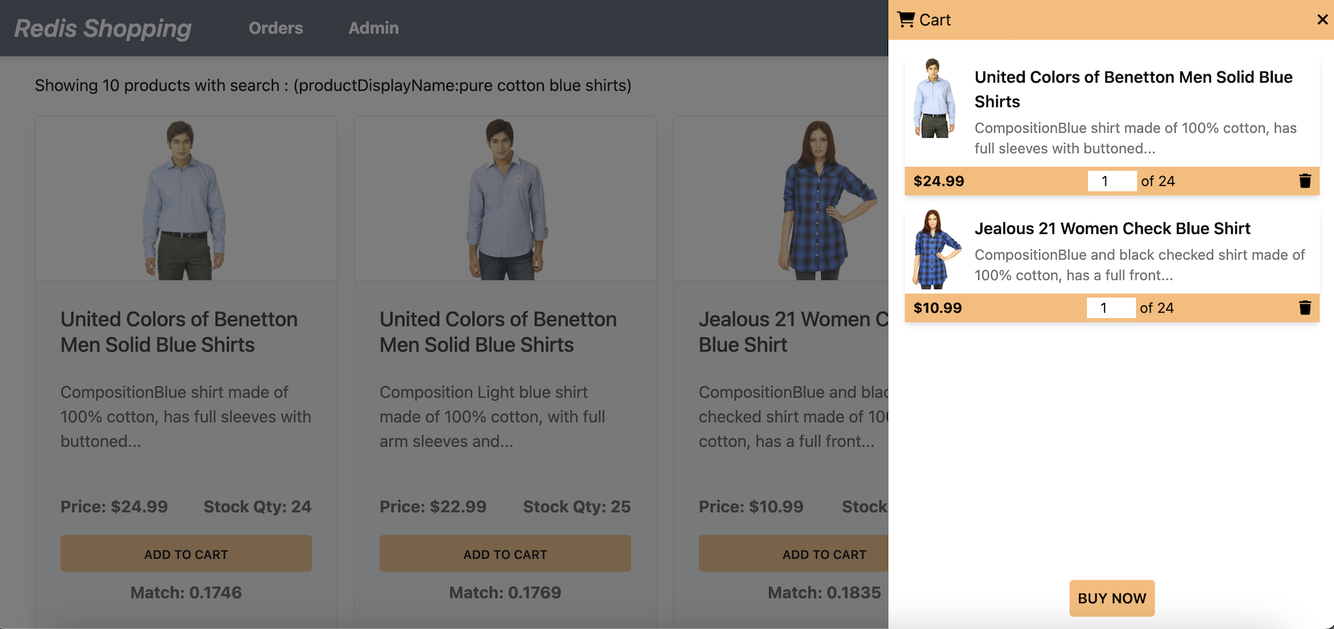 Redis Microservices E-commerce App Frontend - Shopping Cart
