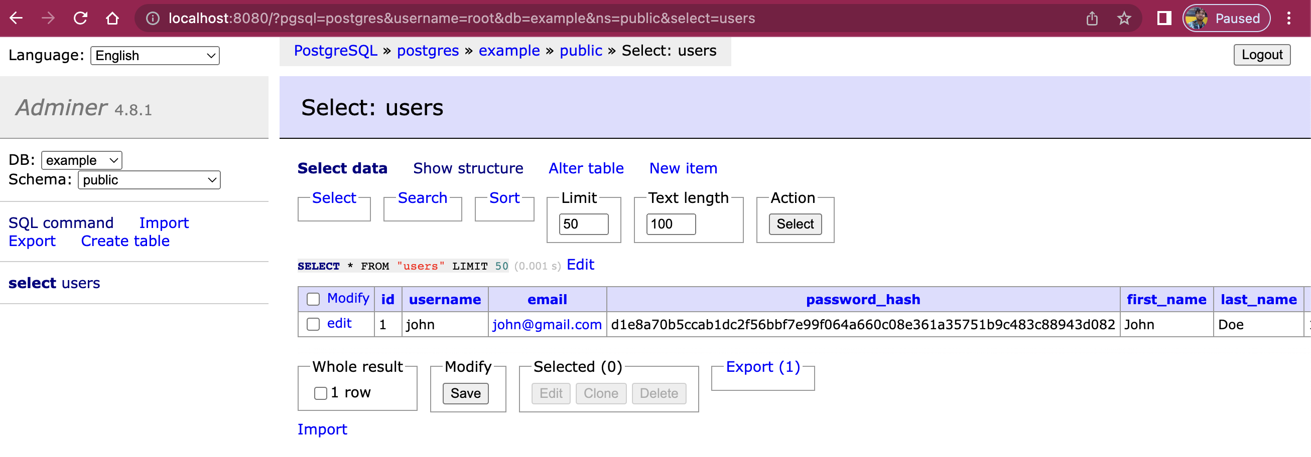 adminer-hash-view