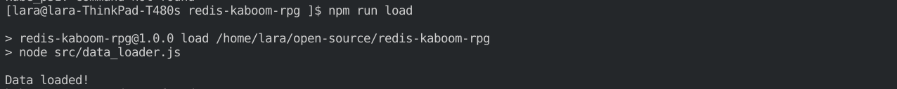 Screen grab of the Redis Kaboom server listening on port 8080