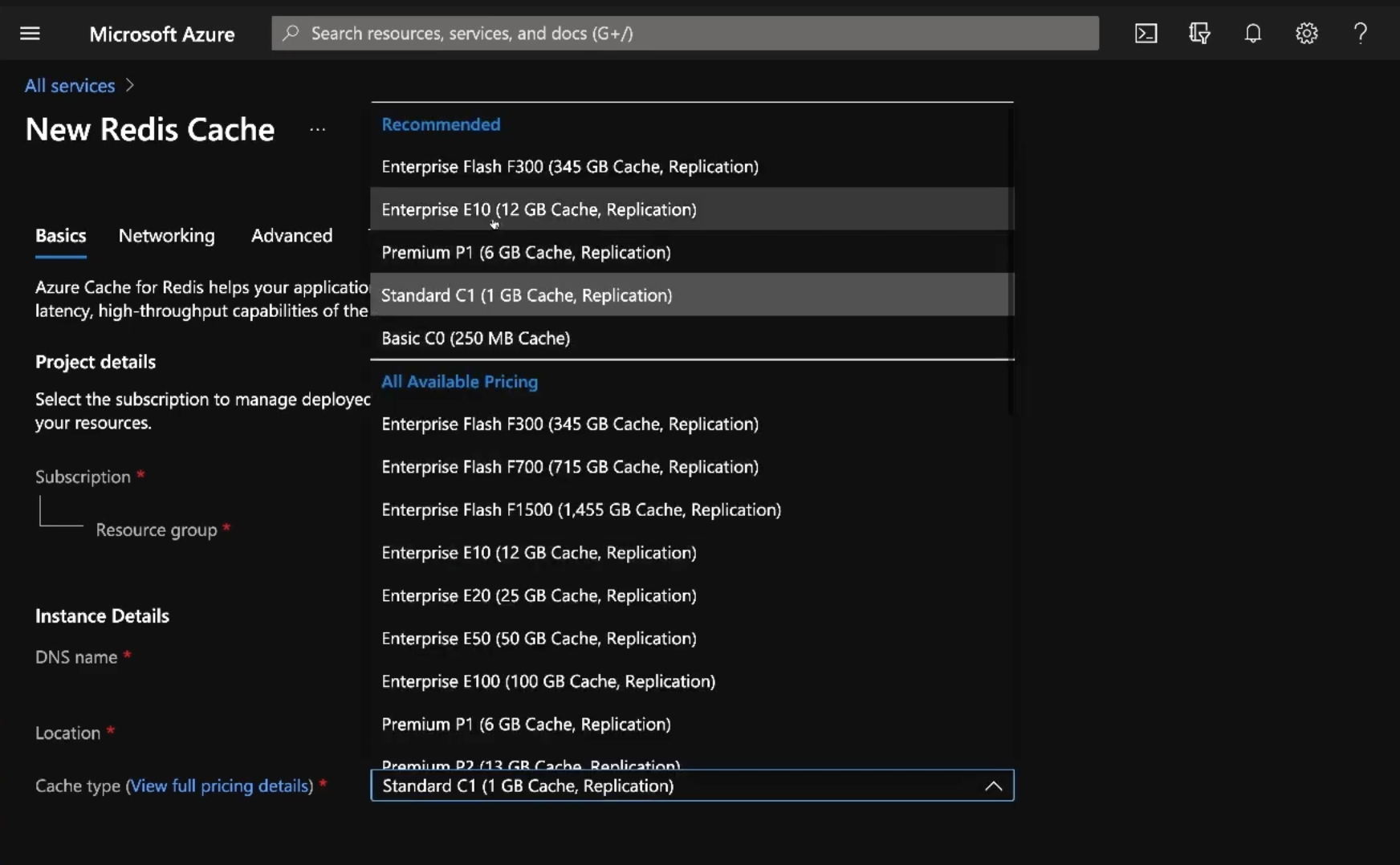 RedisLabs Azure Page