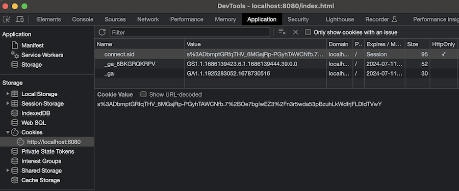 browser cookie entry