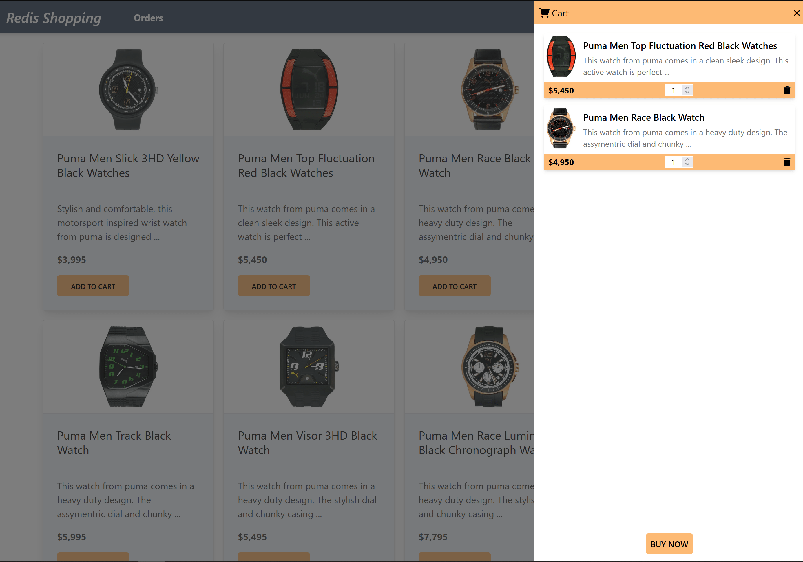 redis microservices e-commerce app frontend shopping cart