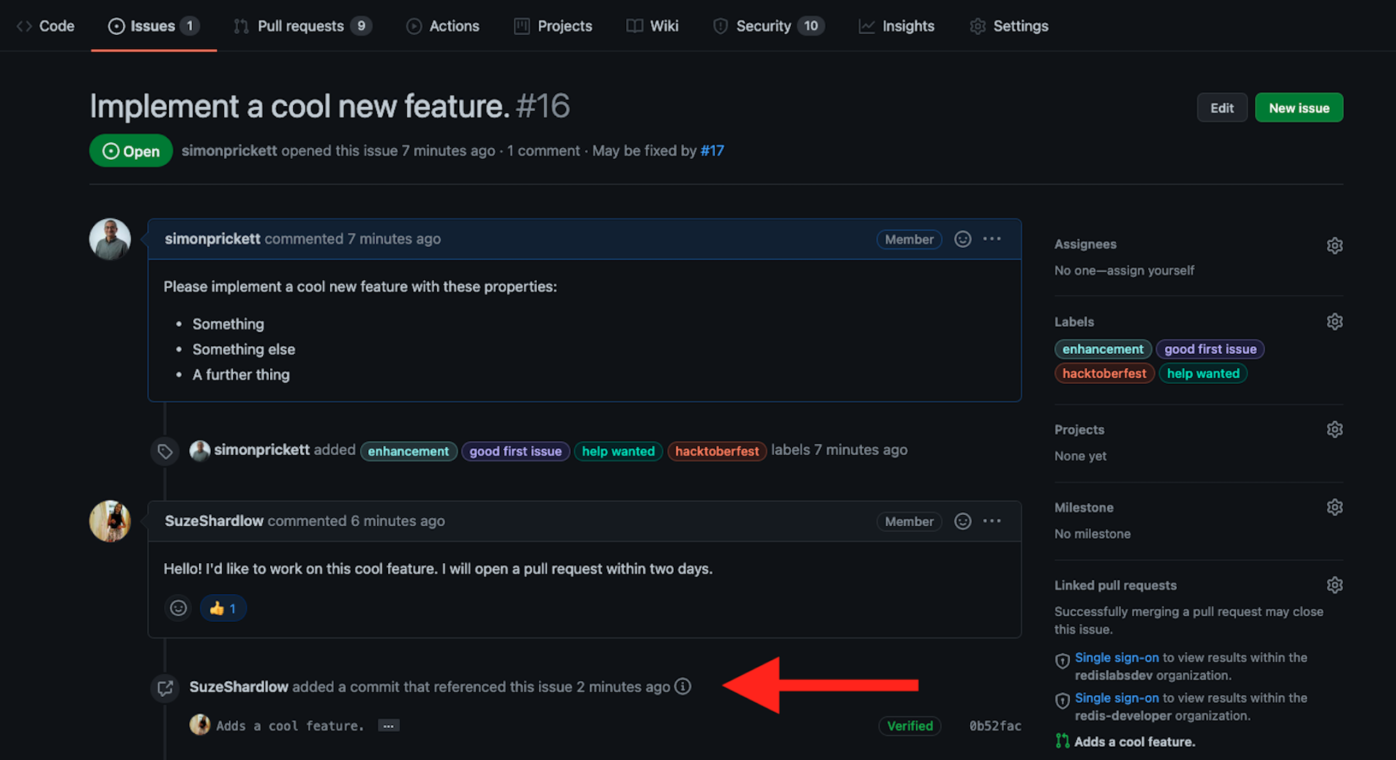 Example Issue with Pull Request