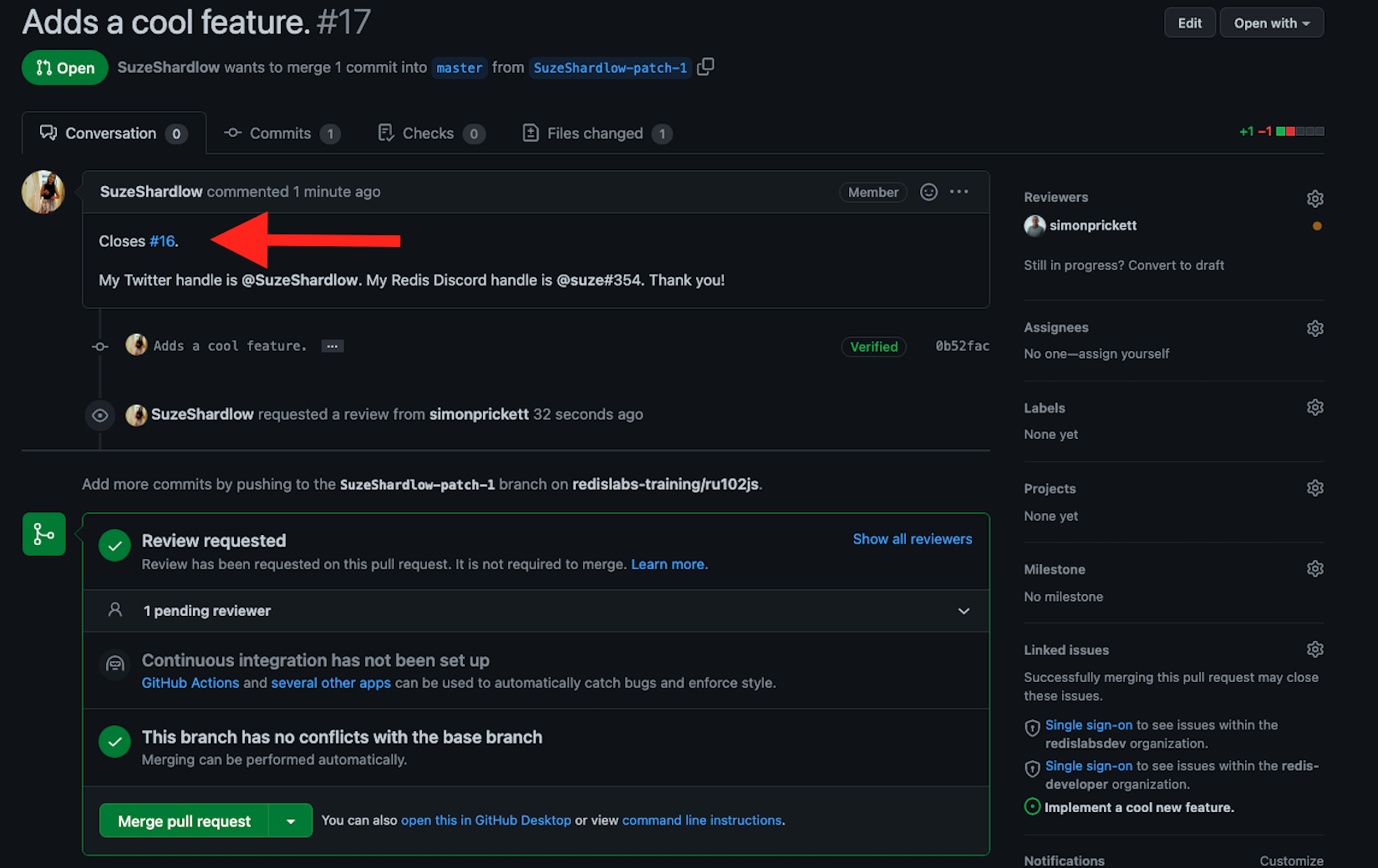 Example Pull Request