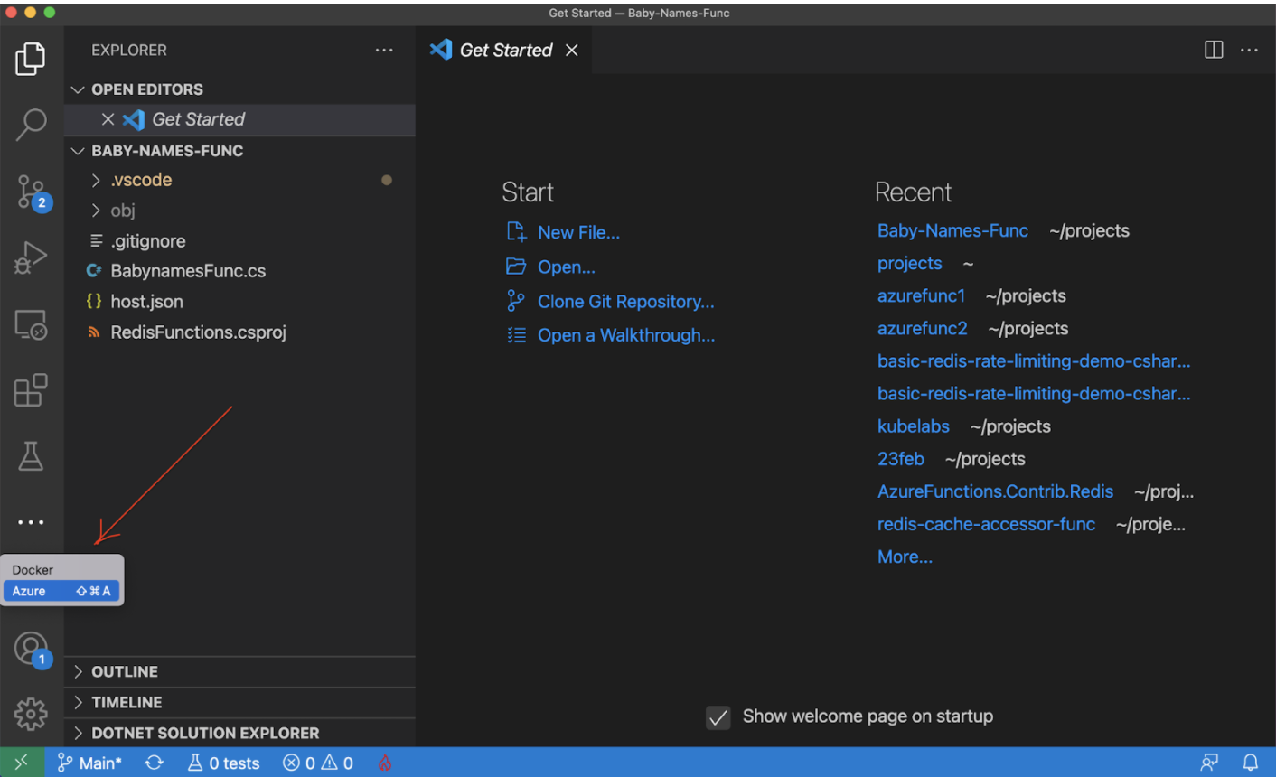 Project loaded into Visual Studio Code