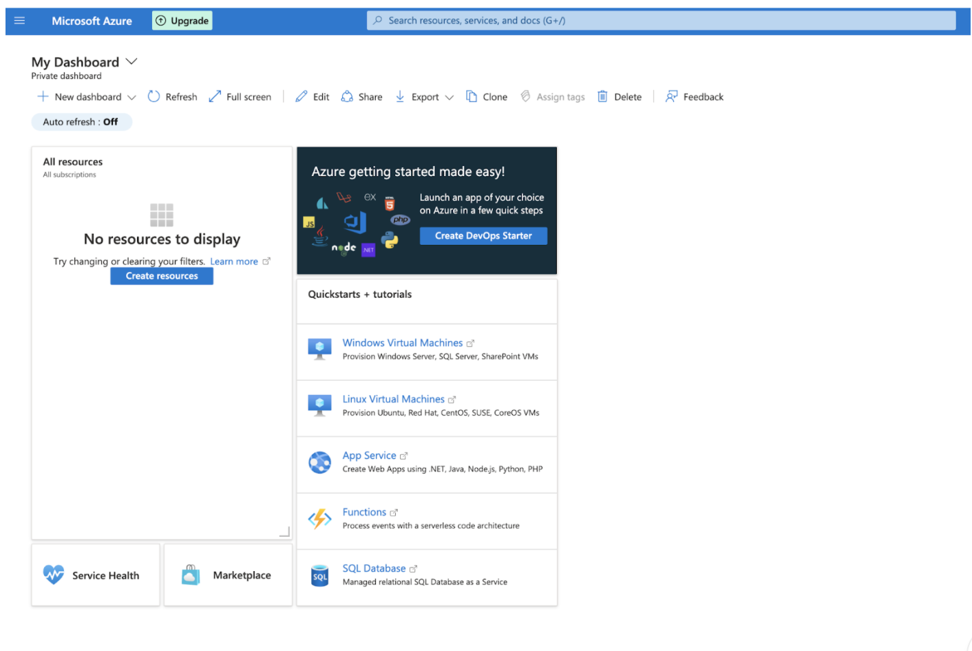 Acount Dashboard