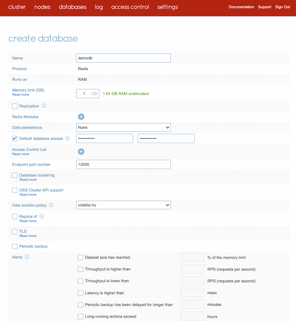 Creating a database