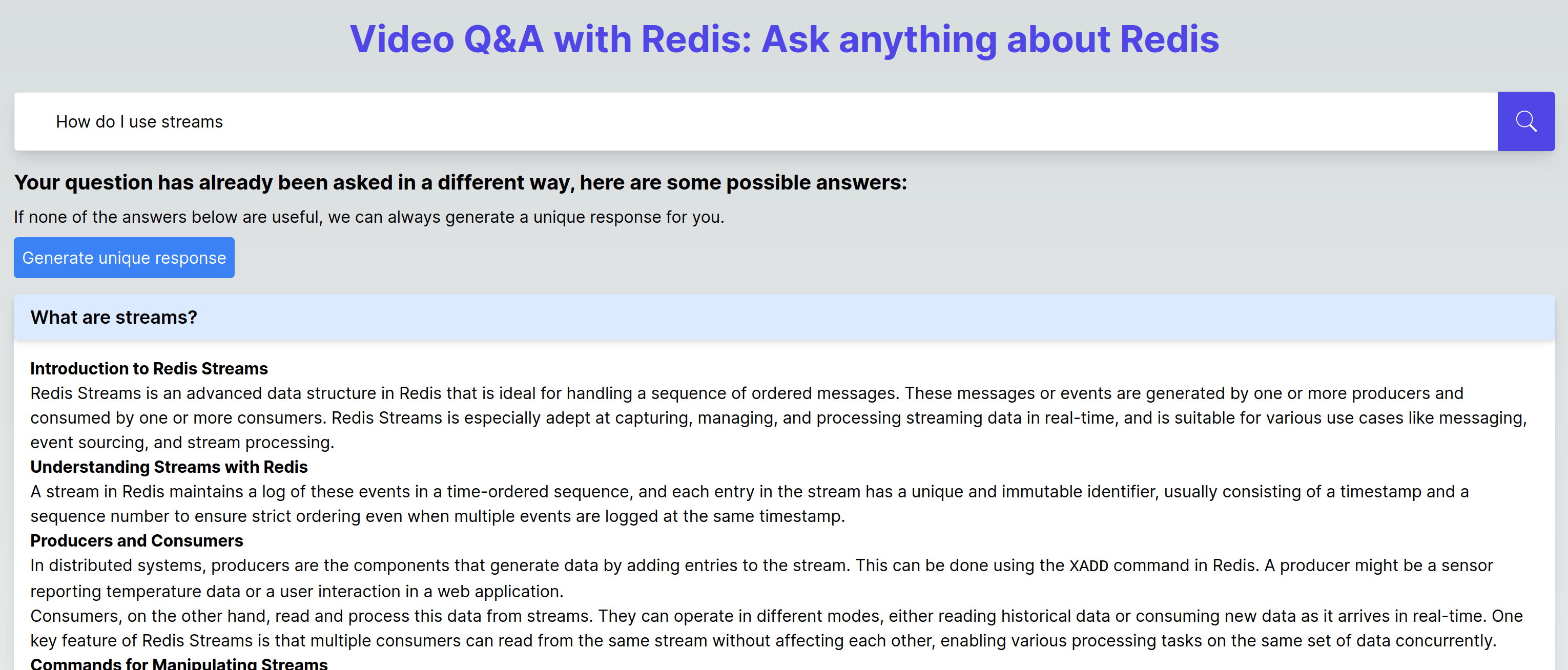 Existing answers